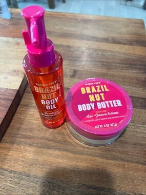 Trader Joe's Brazil Nut Body Butter & Body Oil - Pink Hydrating Duo